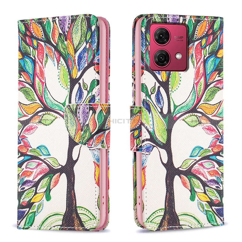 Custodia Portafoglio In Pelle Fantasia Modello Cover con Supporto B01F per Motorola Moto G84 5G