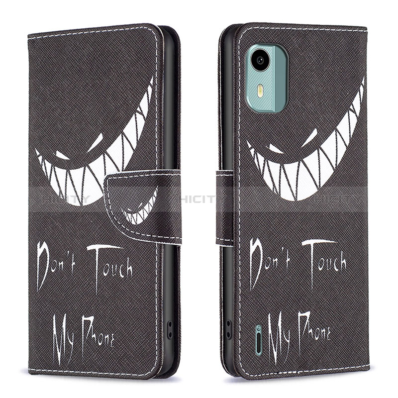 Custodia Portafoglio In Pelle Fantasia Modello Cover con Supporto B01F per Nokia C12 Plus