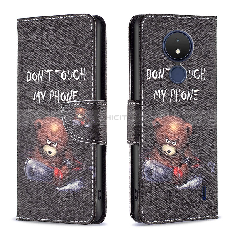 Custodia Portafoglio In Pelle Fantasia Modello Cover con Supporto B01F per Nokia C21