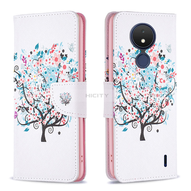 Custodia Portafoglio In Pelle Fantasia Modello Cover con Supporto B01F per Nokia C21