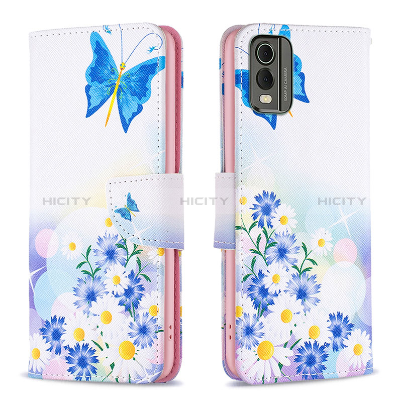 Custodia Portafoglio In Pelle Fantasia Modello Cover con Supporto B01F per Nokia C210