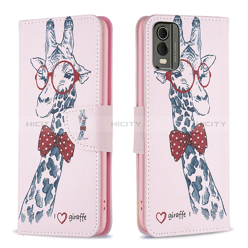 Custodia Portafoglio In Pelle Fantasia Modello Cover con Supporto B01F per Nokia C210