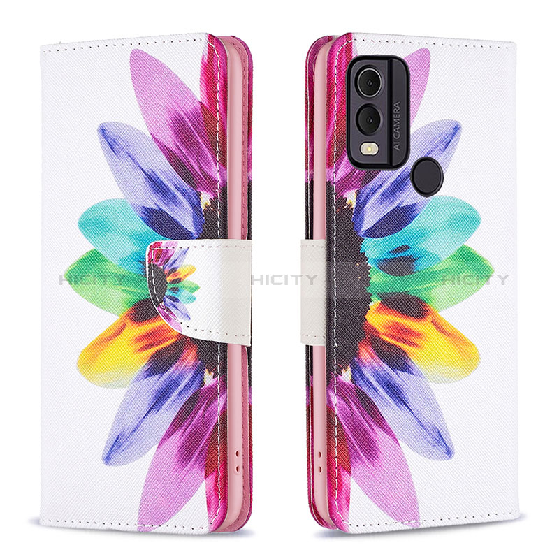 Custodia Portafoglio In Pelle Fantasia Modello Cover con Supporto B01F per Nokia C22