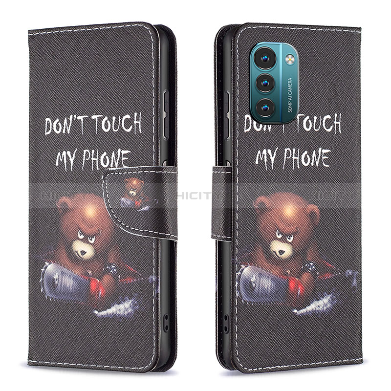 Custodia Portafoglio In Pelle Fantasia Modello Cover con Supporto B01F per Nokia G11