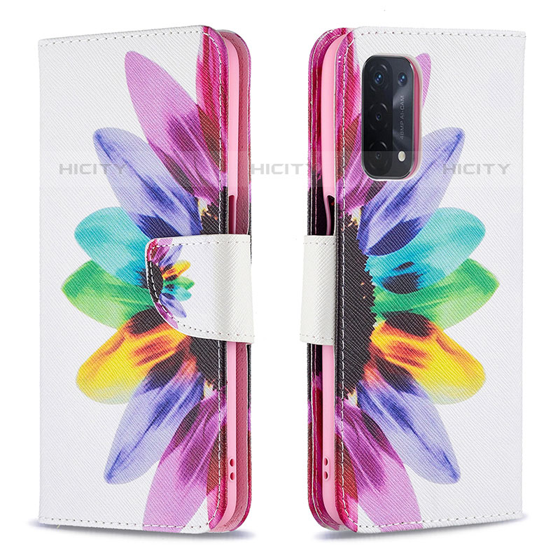 Custodia Portafoglio In Pelle Fantasia Modello Cover con Supporto B01F per OnePlus Nord N200 5G Multicolore