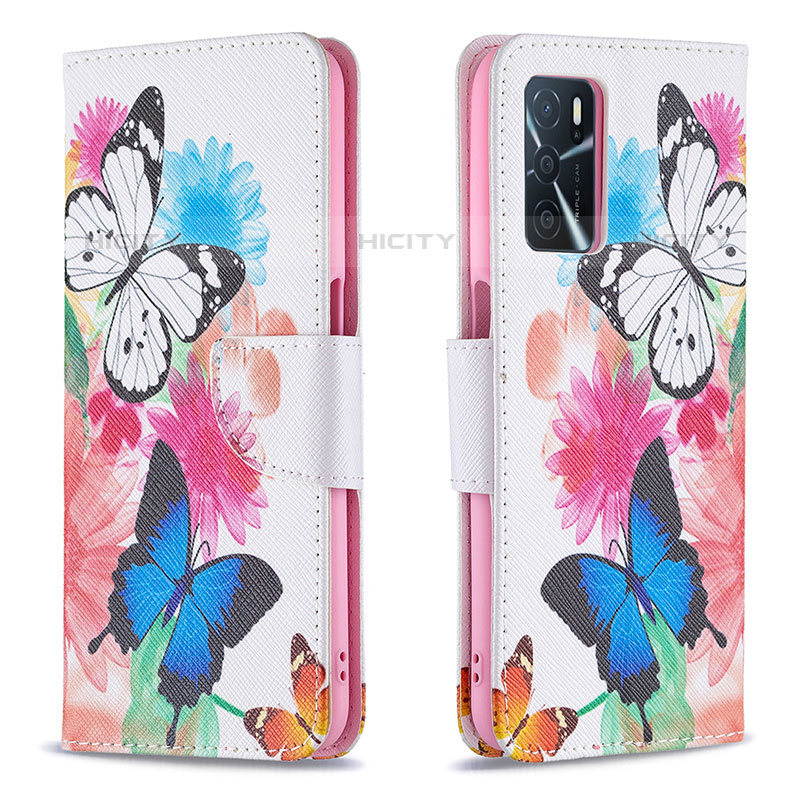 Custodia Portafoglio In Pelle Fantasia Modello Cover con Supporto B01F per Oppo A16s Colorato