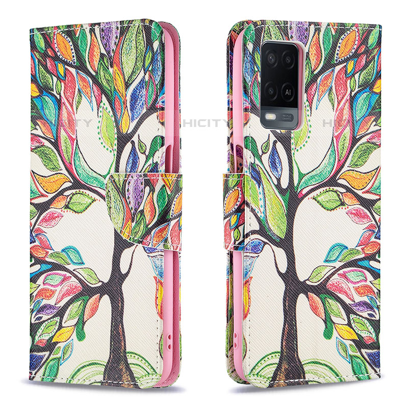 Custodia Portafoglio In Pelle Fantasia Modello Cover con Supporto B01F per Oppo A54 4G