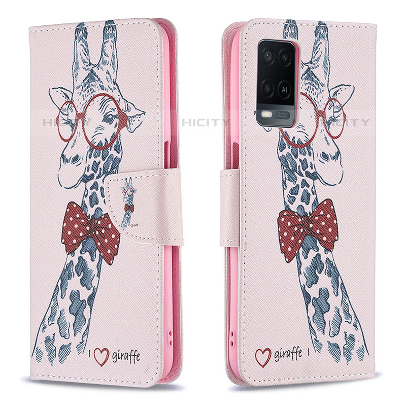 Custodia Portafoglio In Pelle Fantasia Modello Cover con Supporto B01F per Oppo A54 4G