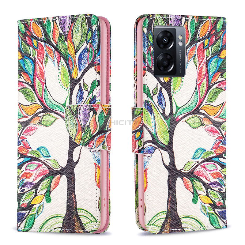 Custodia Portafoglio In Pelle Fantasia Modello Cover con Supporto B01F per Oppo A56S 5G