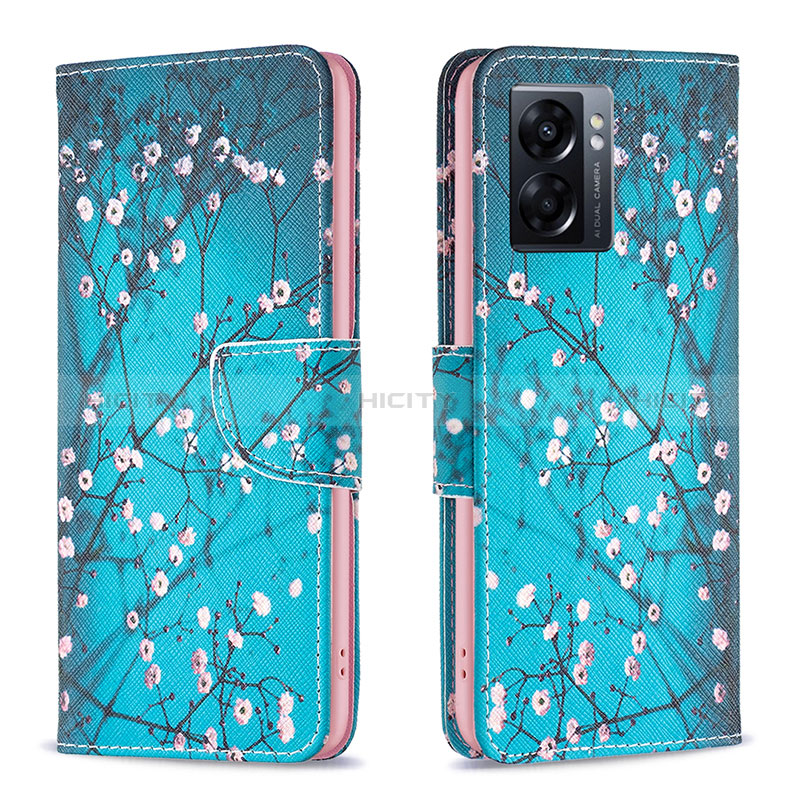 Custodia Portafoglio In Pelle Fantasia Modello Cover con Supporto B01F per Oppo A57 5G