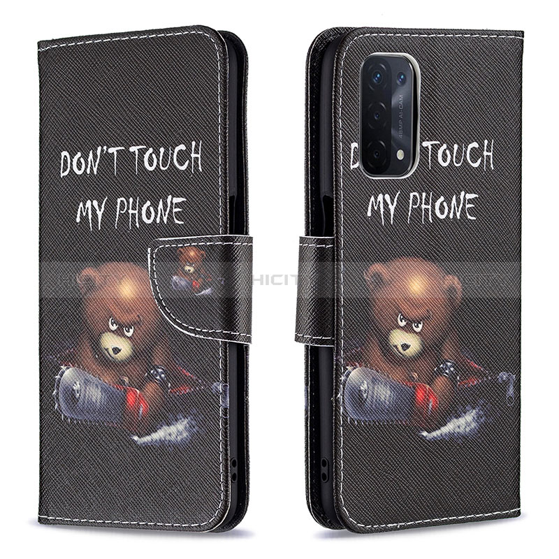 Custodia Portafoglio In Pelle Fantasia Modello Cover con Supporto B01F per Oppo A74 5G