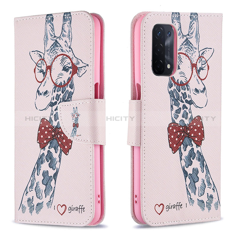 Custodia Portafoglio In Pelle Fantasia Modello Cover con Supporto B01F per Oppo A74 5G