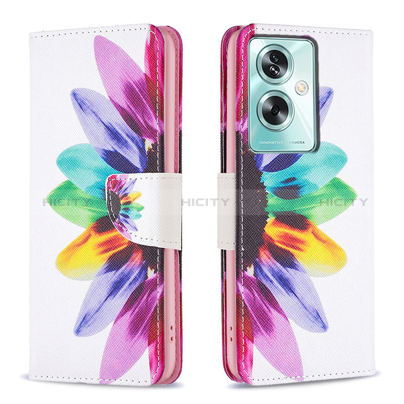 Custodia Portafoglio In Pelle Fantasia Modello Cover con Supporto B01F per Oppo A79 5G