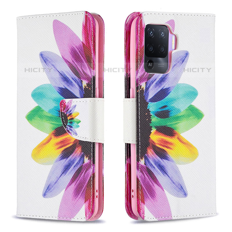 Custodia Portafoglio In Pelle Fantasia Modello Cover con Supporto B01F per Oppo A94 4G