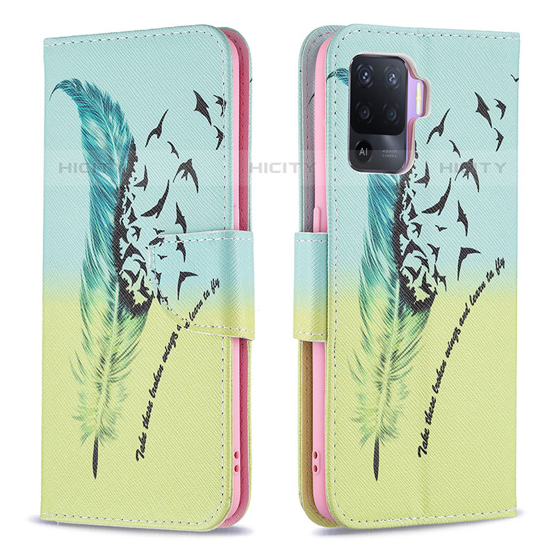 Custodia Portafoglio In Pelle Fantasia Modello Cover con Supporto B01F per Oppo A94 4G