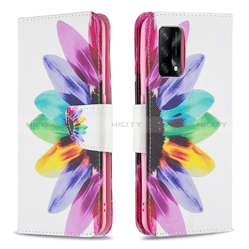 Custodia Portafoglio In Pelle Fantasia Modello Cover con Supporto B01F per Oppo A95 4G Multicolore