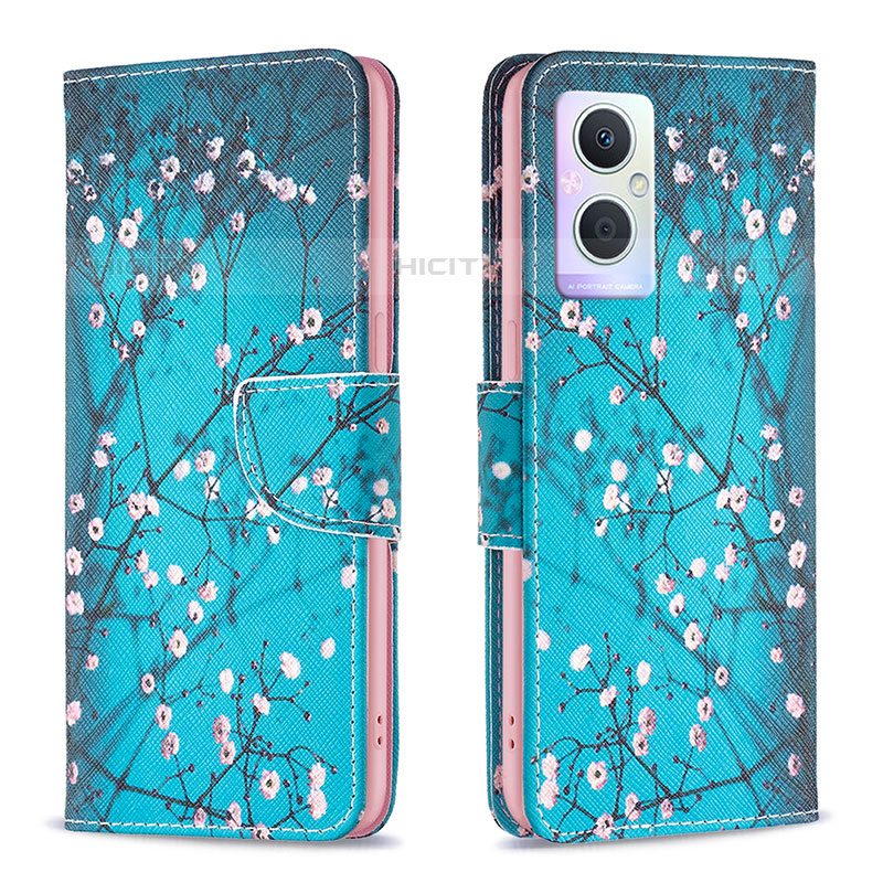 Custodia Portafoglio In Pelle Fantasia Modello Cover con Supporto B01F per Oppo Reno8 Lite 5G