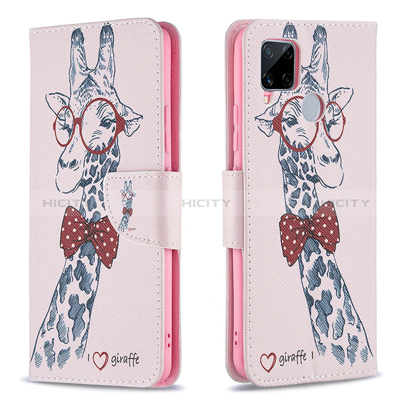 Custodia Portafoglio In Pelle Fantasia Modello Cover con Supporto B01F per Realme 7i RMX2193