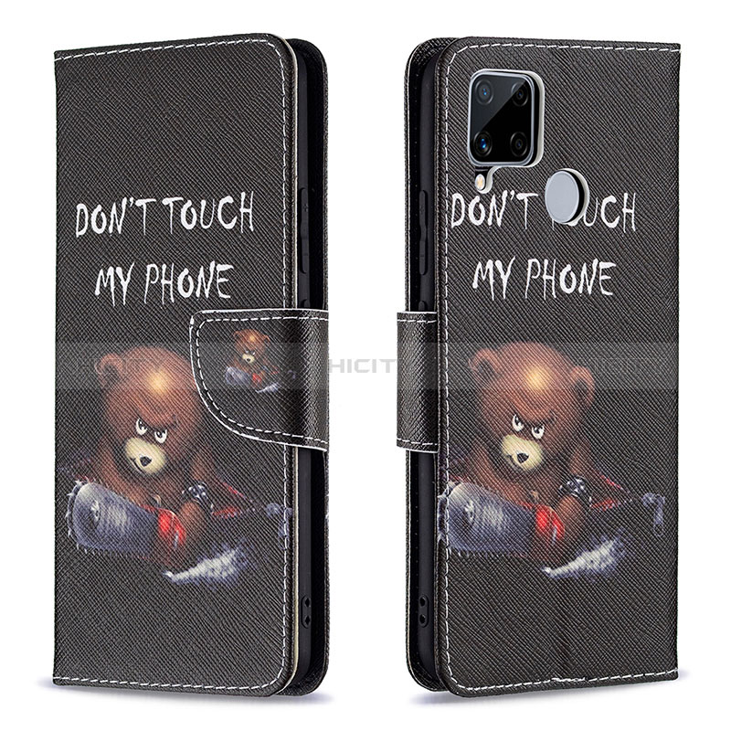 Custodia Portafoglio In Pelle Fantasia Modello Cover con Supporto B01F per Realme 7i RMX2193