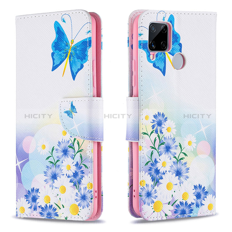 Custodia Portafoglio In Pelle Fantasia Modello Cover con Supporto B01F per Realme 7i RMX2193