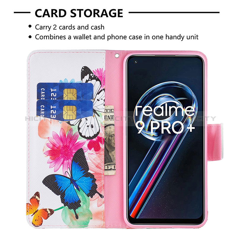 Custodia Portafoglio In Pelle Fantasia Modello Cover con Supporto B01F per Realme 9 4G