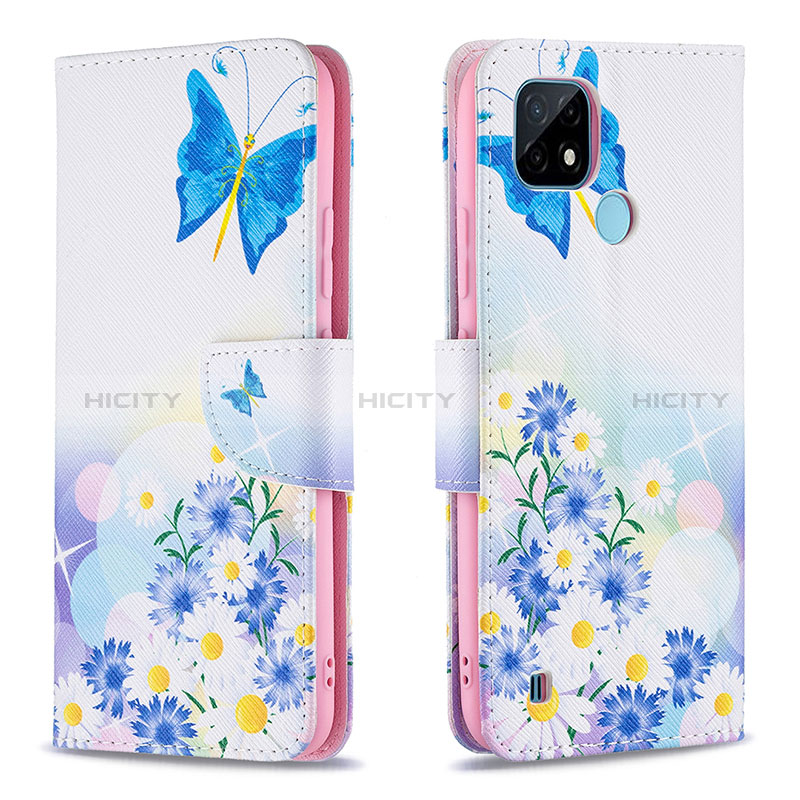 Custodia Portafoglio In Pelle Fantasia Modello Cover con Supporto B01F per Realme C21