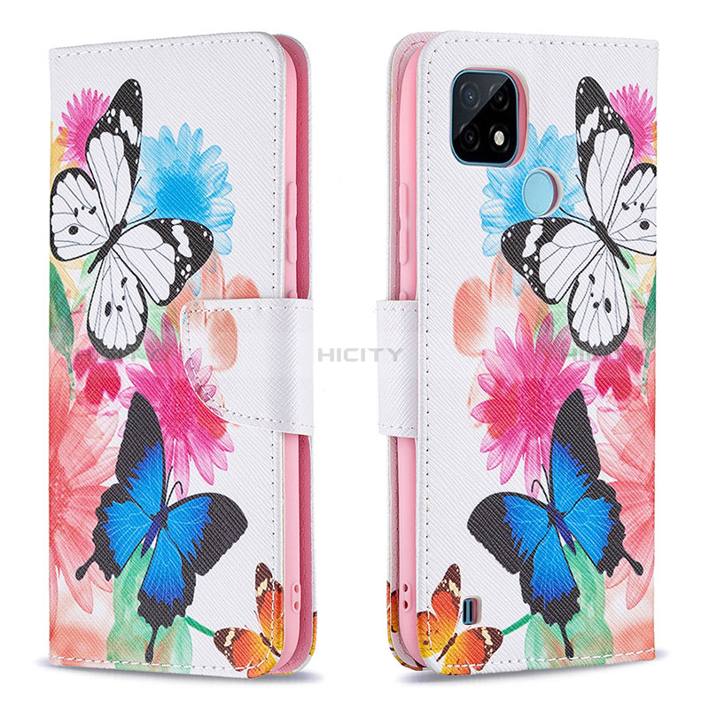 Custodia Portafoglio In Pelle Fantasia Modello Cover con Supporto B01F per Realme C21