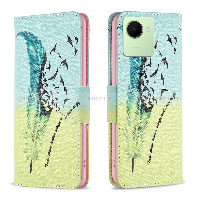 Custodia Portafoglio In Pelle Fantasia Modello Cover con Supporto B01F per Realme C30