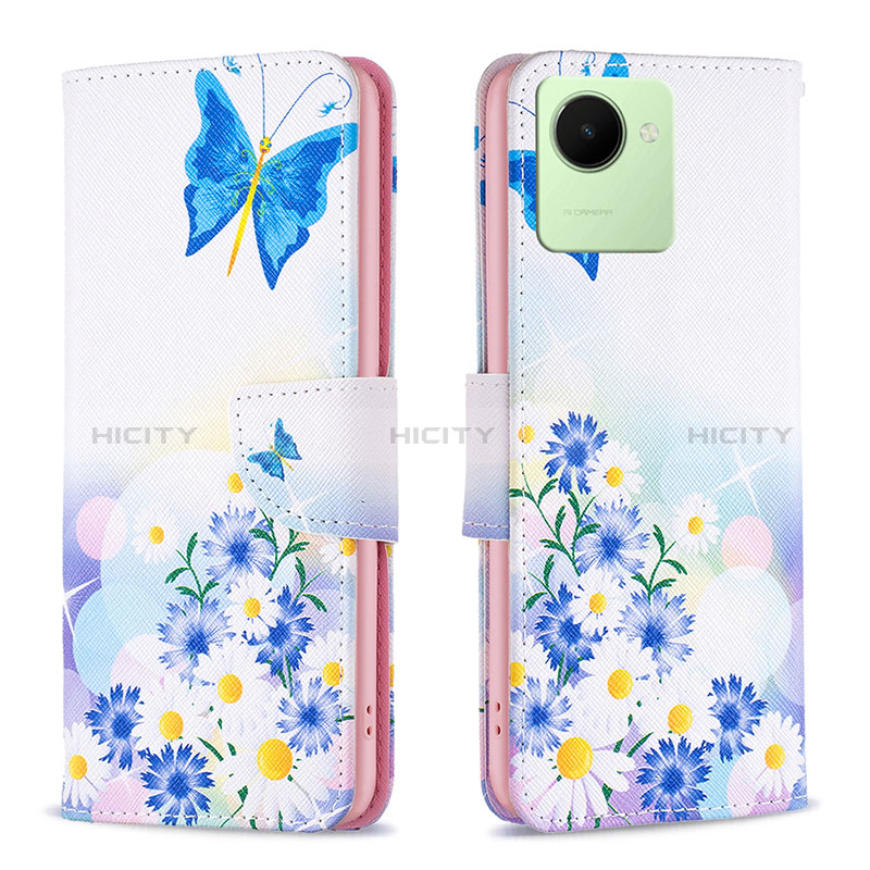 Custodia Portafoglio In Pelle Fantasia Modello Cover con Supporto B01F per Realme C30