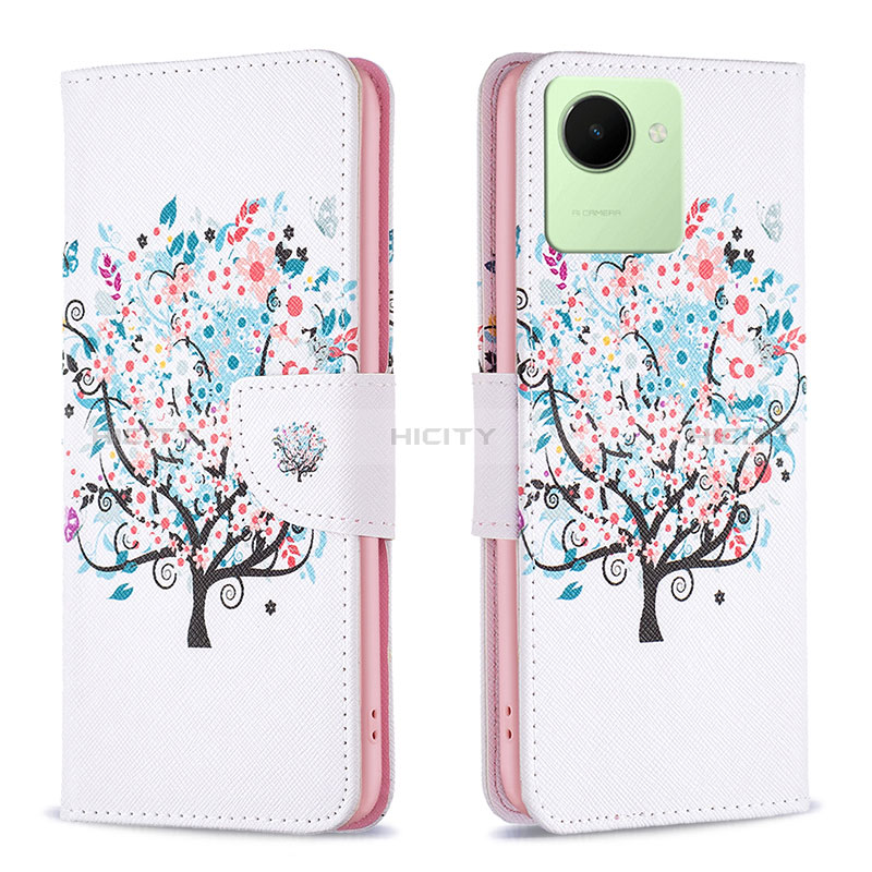 Custodia Portafoglio In Pelle Fantasia Modello Cover con Supporto B01F per Realme C30