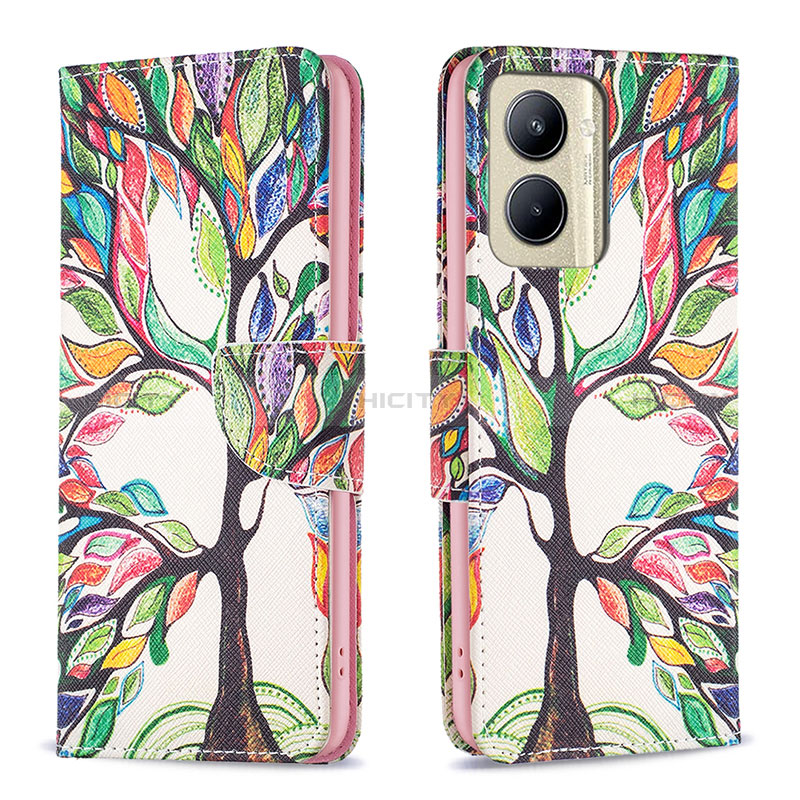 Custodia Portafoglio In Pelle Fantasia Modello Cover con Supporto B01F per Realme C33