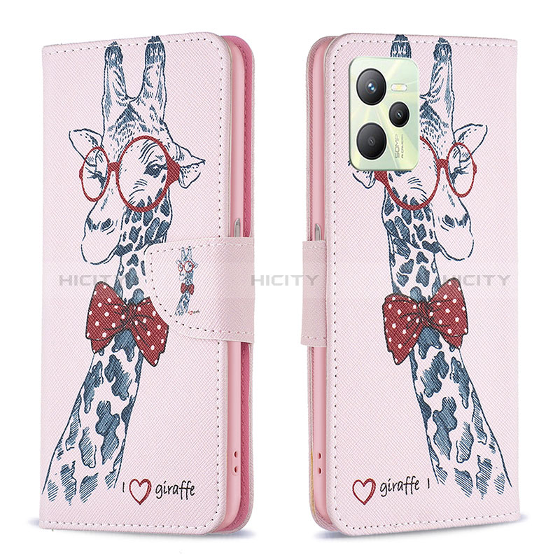 Custodia Portafoglio In Pelle Fantasia Modello Cover con Supporto B01F per Realme C35