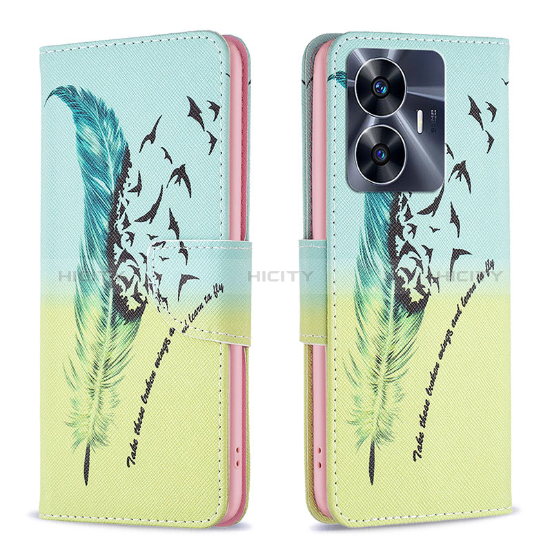 Custodia Portafoglio In Pelle Fantasia Modello Cover con Supporto B01F per Realme C55