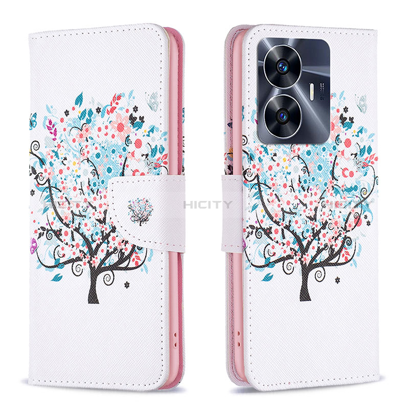 Custodia Portafoglio In Pelle Fantasia Modello Cover con Supporto B01F per Realme C55