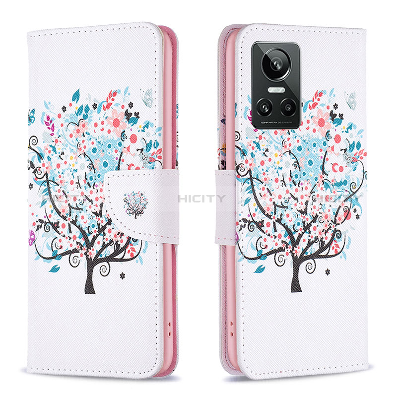 Custodia Portafoglio In Pelle Fantasia Modello Cover con Supporto B01F per Realme GT Neo3 5G