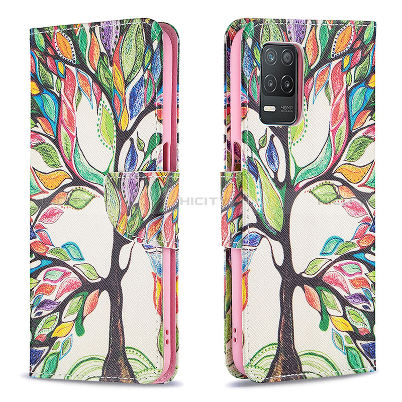 Custodia Portafoglio In Pelle Fantasia Modello Cover con Supporto B01F per Realme Narzo 30 5G