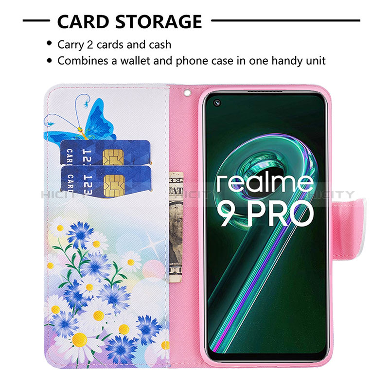 Custodia Portafoglio In Pelle Fantasia Modello Cover con Supporto B01F per Realme V25 5G