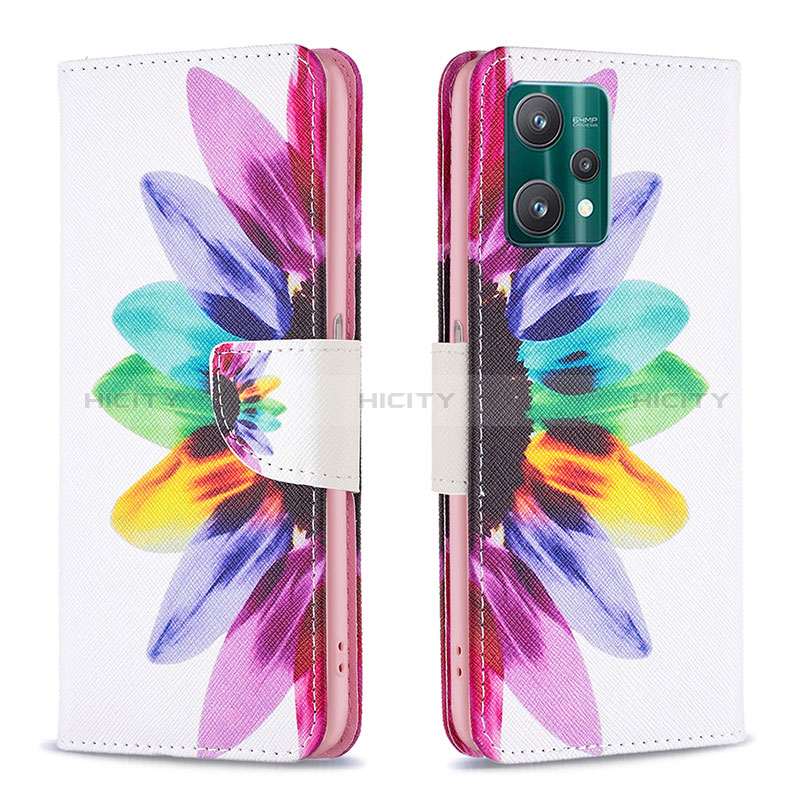 Custodia Portafoglio In Pelle Fantasia Modello Cover con Supporto B01F per Realme V25 5G