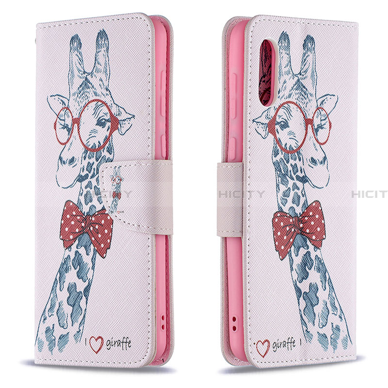 Custodia Portafoglio In Pelle Fantasia Modello Cover con Supporto B01F per Samsung Galaxy A02 Rosa