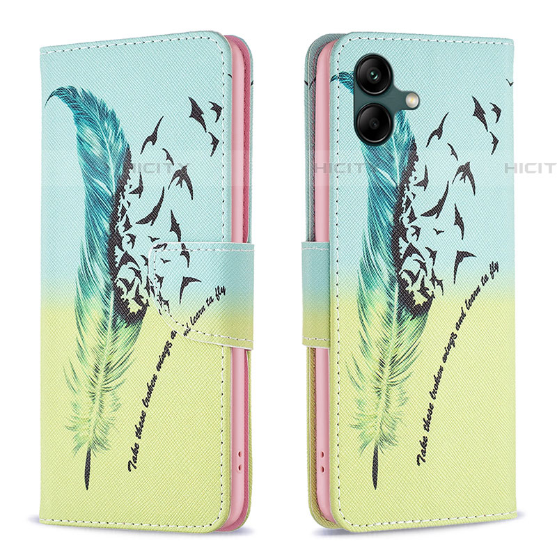 Custodia Portafoglio In Pelle Fantasia Modello Cover con Supporto B01F per Samsung Galaxy A04E Verde Pastello