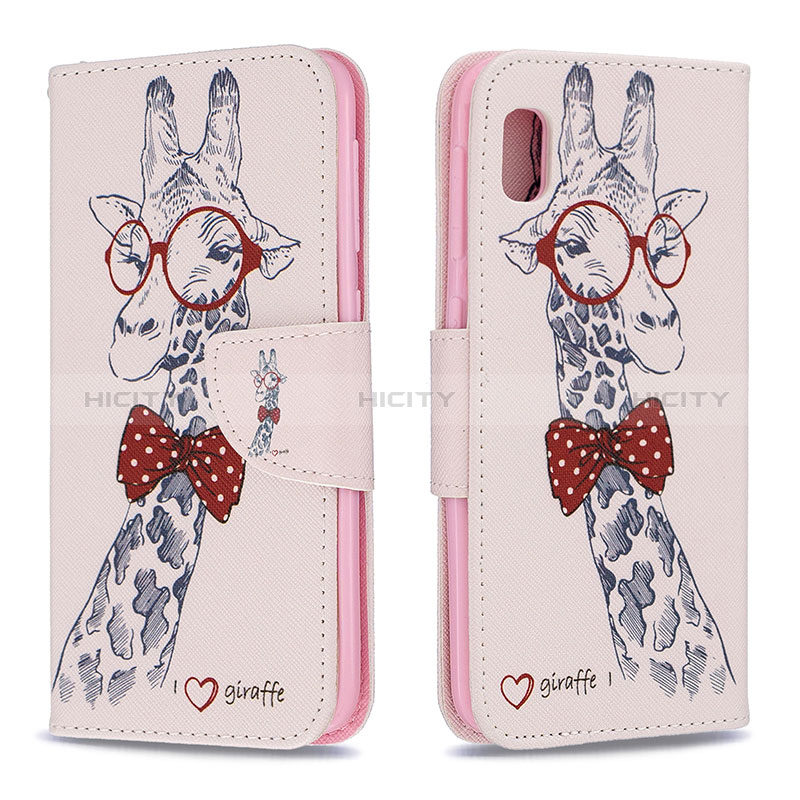 Custodia Portafoglio In Pelle Fantasia Modello Cover con Supporto B01F per Samsung Galaxy A10e Rosa