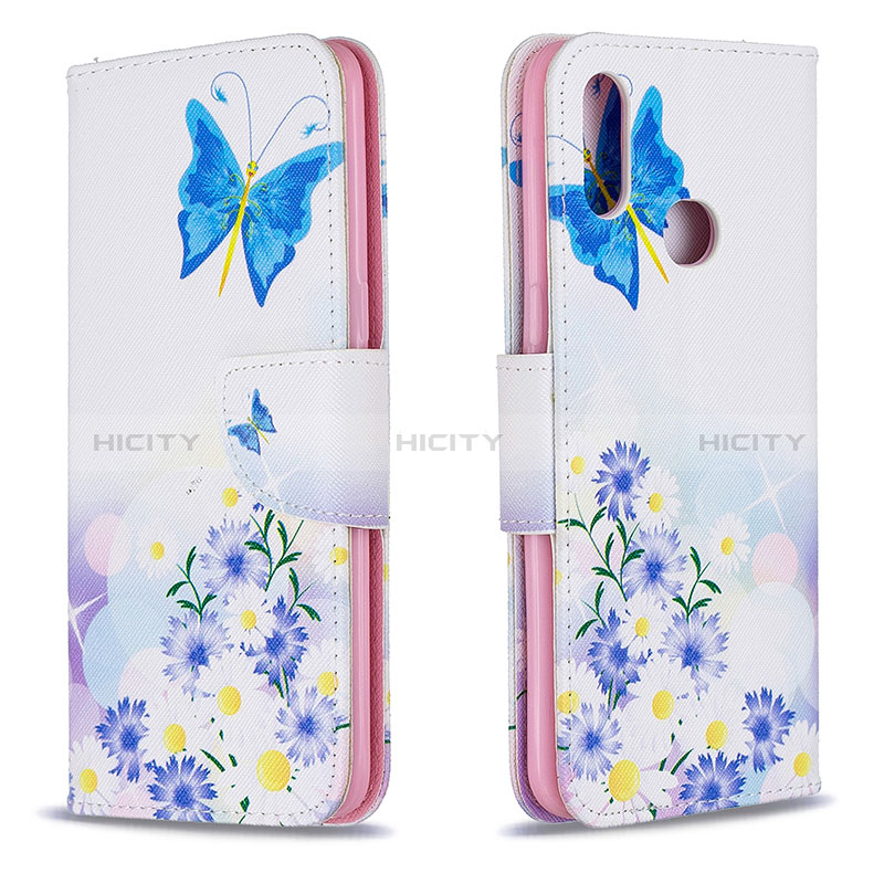 Custodia Portafoglio In Pelle Fantasia Modello Cover con Supporto B01F per Samsung Galaxy A10s Blu