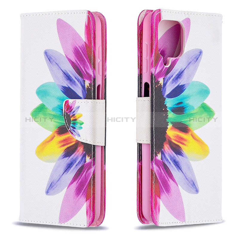 Custodia Portafoglio In Pelle Fantasia Modello Cover con Supporto B01F per Samsung Galaxy A12 5G Multicolore