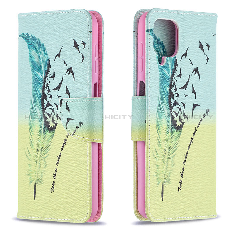 Custodia Portafoglio In Pelle Fantasia Modello Cover con Supporto B01F per Samsung Galaxy A12 Nacho