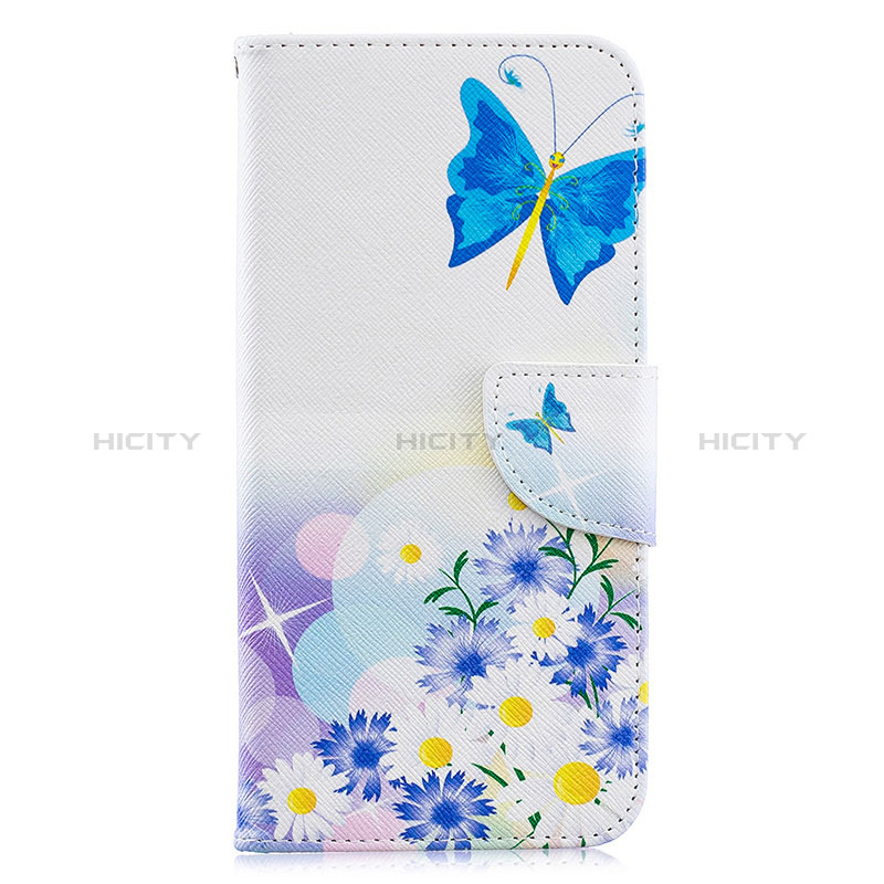 Custodia Portafoglio In Pelle Fantasia Modello Cover con Supporto B01F per Samsung Galaxy A20 Blu