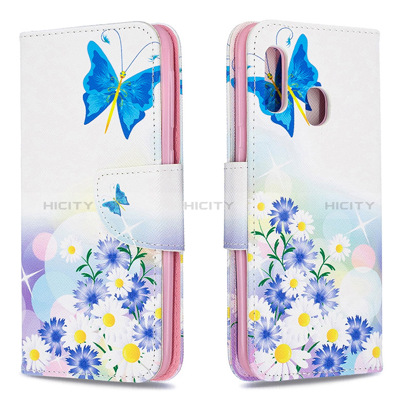 Custodia Portafoglio In Pelle Fantasia Modello Cover con Supporto B01F per Samsung Galaxy A20e