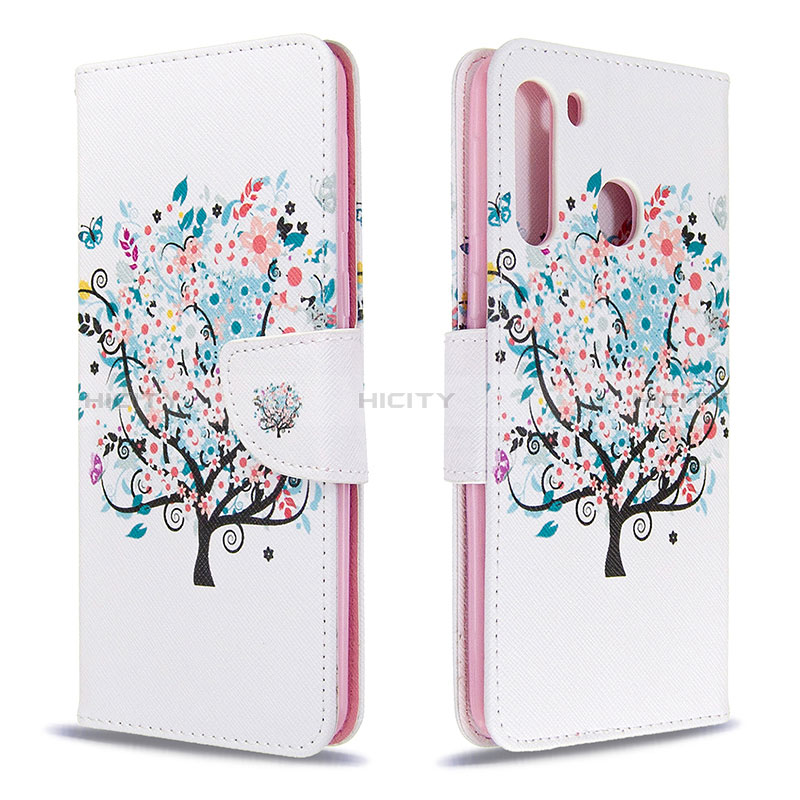 Custodia Portafoglio In Pelle Fantasia Modello Cover con Supporto B01F per Samsung Galaxy A21