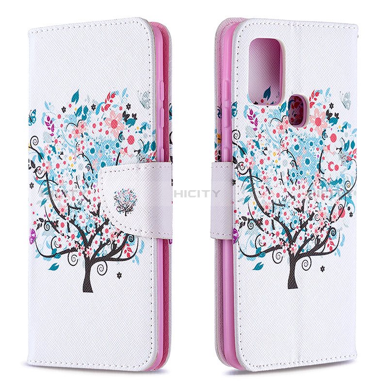 Custodia Portafoglio In Pelle Fantasia Modello Cover con Supporto B01F per Samsung Galaxy A21s