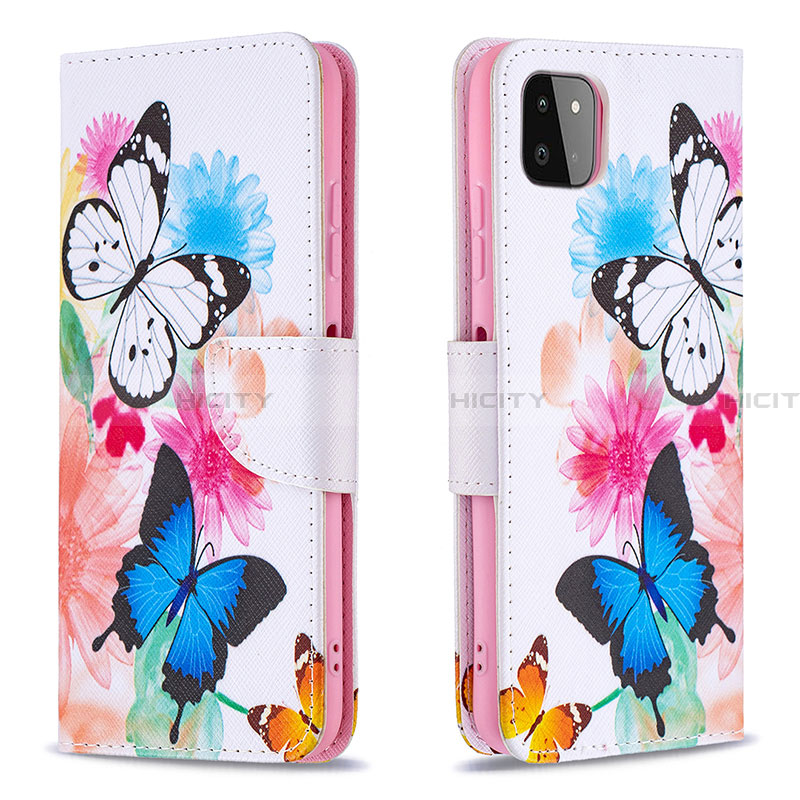 Custodia Portafoglio In Pelle Fantasia Modello Cover con Supporto B01F per Samsung Galaxy A22 5G Colorato