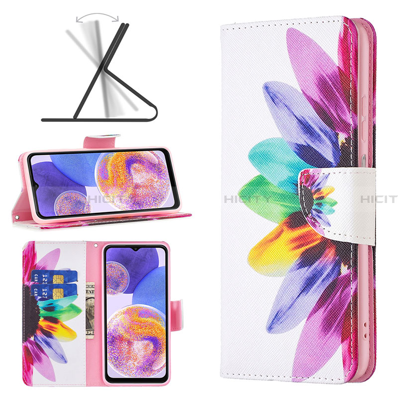 Custodia Portafoglio In Pelle Fantasia Modello Cover con Supporto B01F per Samsung Galaxy A23 4G